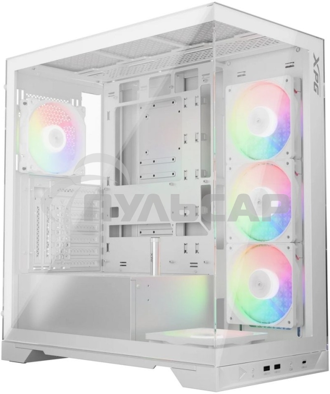 Компьютерный корпус XPG INVADER X WHITE (INVADERXMT-WHCWW) Mid-Tower Gaming ATX PC Case with Panoramic View, Tempered Glass Panels, and RGb Lighting Black