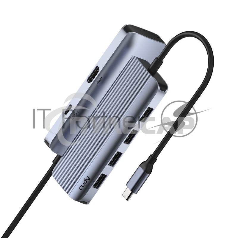 Концентратор USB-C Cudy UH500, 1 USB-C 3.0, 1x 4K@30Hz HDMI Port, 1x 100W USB-C port for PD Charging, 4x USB-A (UH500)