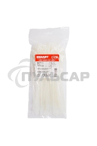 Хомут кабельный Rexant 07-0204 4.3х200 нейл. под винт белый (уп.100 шт)