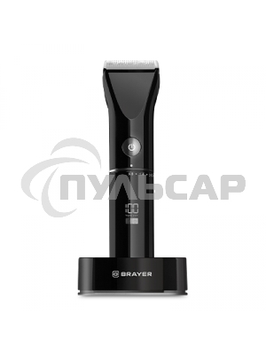 Машинка для стрижки BRAYER BR3400, LED-дисплей, 4 насад, турбо, титан. покр, регу. высоты лезвий
