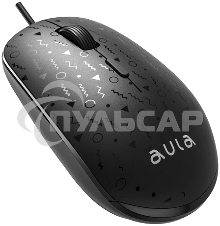 Мышь проводная AULA AM106 черный, 2000 dpi, USB, кнопки - 4