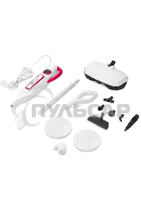 Швабра паровая Kitfort КТ-1096 белый/малиновый