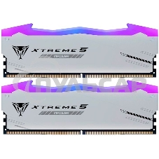 Оперативная память Patriot Viper Xtreme 5, DDR5, 32Gb (2x16Gb), 6400MHz, CL32, DIMM, с радиаторами, RGB, серебристый