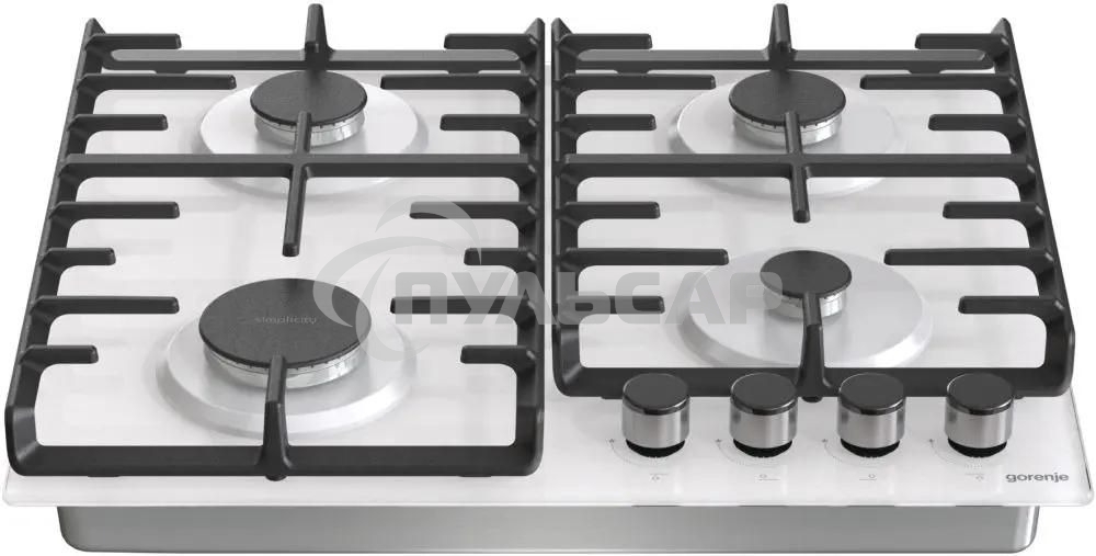 Газовая варочная панель Gorenje GT642SYW, 4 конфорки, закаленное стекло, белый