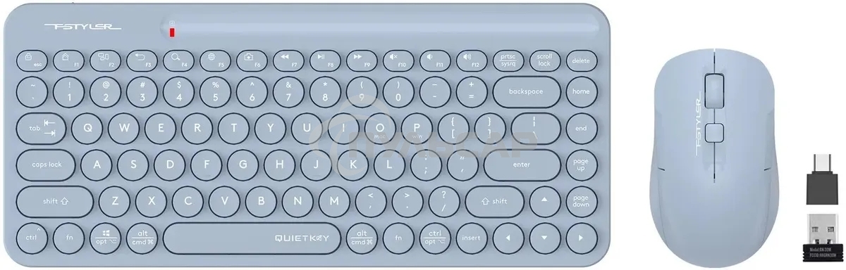 Комплект клавиатура + мышь A4Tech Fstyler FG3200 Air клав:синий мышь:синий USB беспроводная slim Multimedia