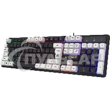 Клавиатура проводная Defender Dark Knight GK-077, USB, черный/белый