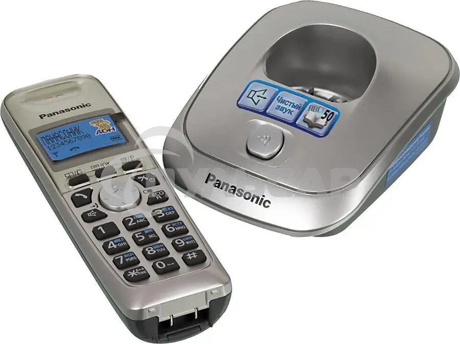 Телефон Panasonic KX-TG2511RUN (платиновый) АОН, Caller ID,спикерфон на трубке,переход в Эко режим одним нажатием
