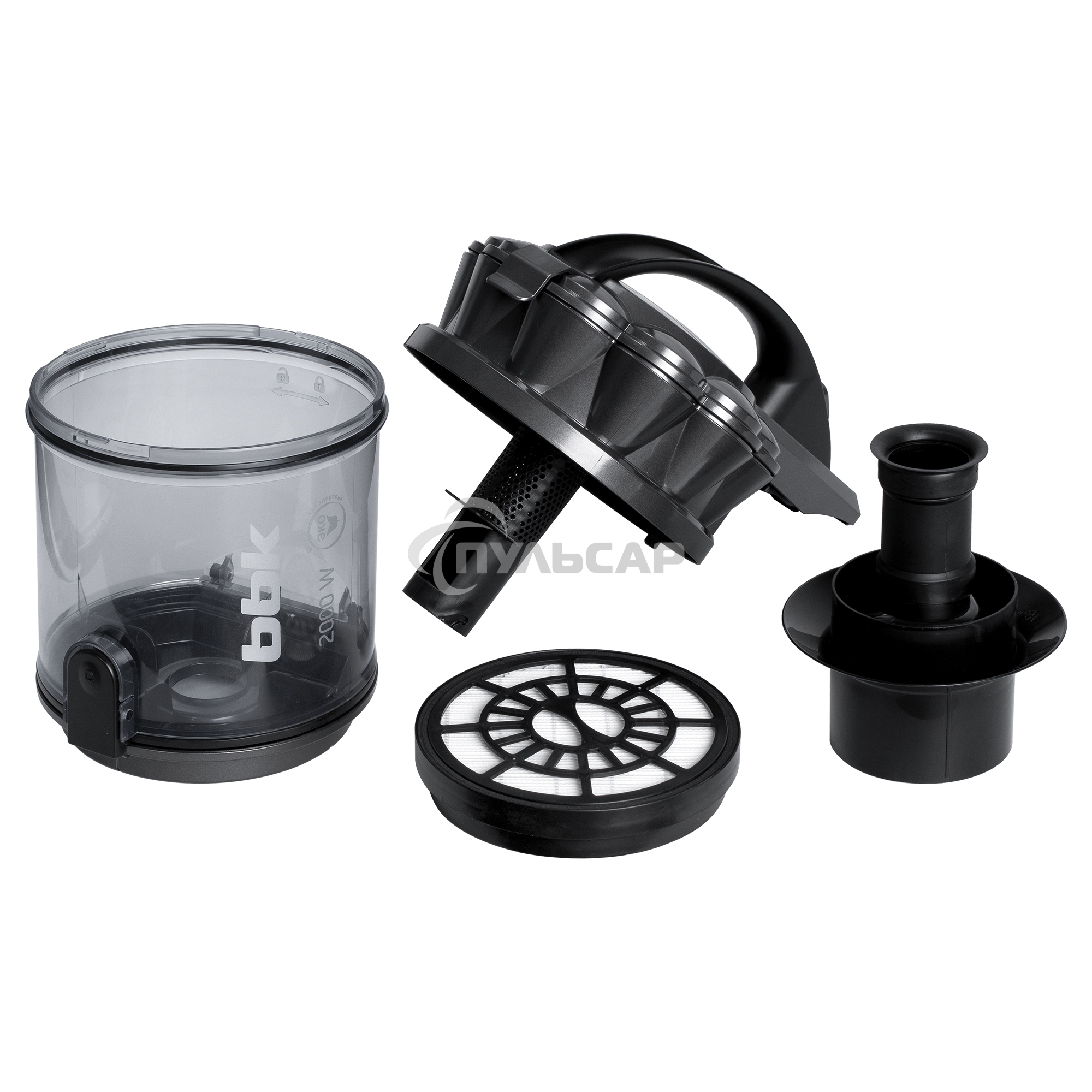 Пылесос BBK BV1505 серый/черный, 350/2000 Вт, уборка сухая, пылесборник контейнер 2 л