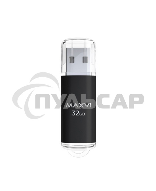 Флешка USB Maxvi MP black (FD32GbUSB20C10MP), 32Gb USB 2.0, R/W 15/5, черный