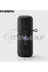 Умная колонка Yandex Стрит Алиса черный 30W 2.0 BT/Wi-Fi 10м 3300mAh (YNDX-00030BLK)