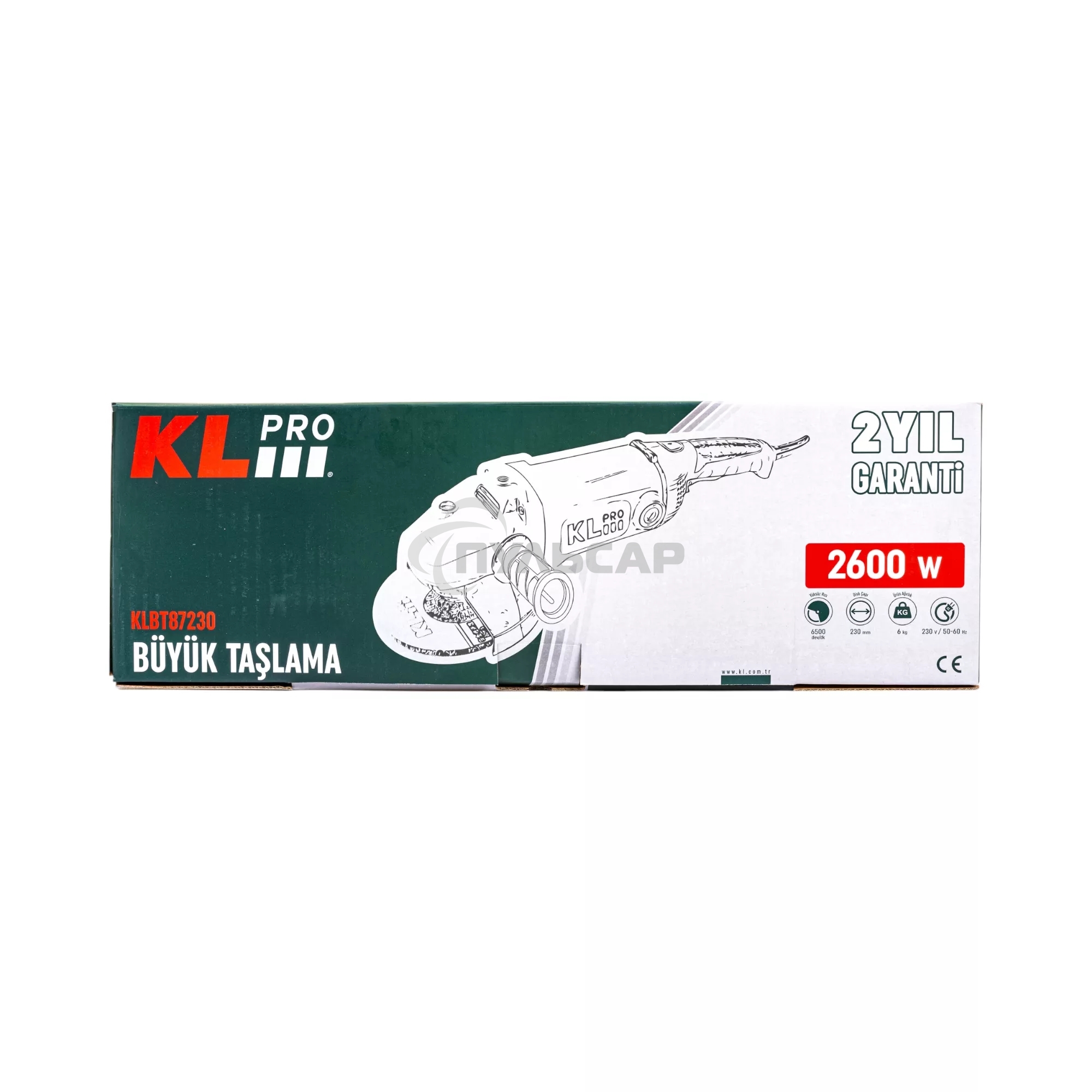 Професcиональная ушм (болгарка) KLPRO KLBT87230 (2600вт, 6500 об/мин, 230мм)