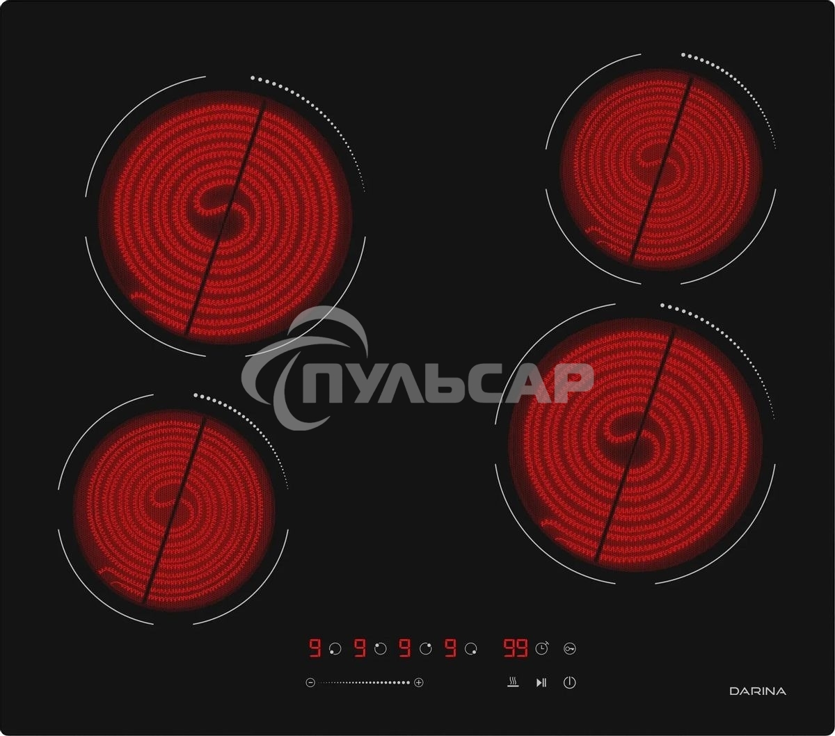 Электрическая варочная панель Darina 6P E323 B, Hi-Light, независимая, черный