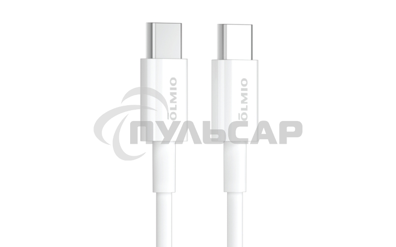 Кабель OLMIO PD, Type-C - Type-C, 1м, 60W, 3А, белый