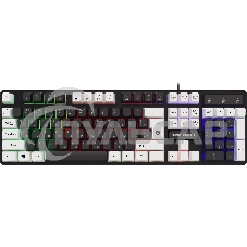 Клавиатура проводная Defender Dark Knight GK-077, USB, черный/белый