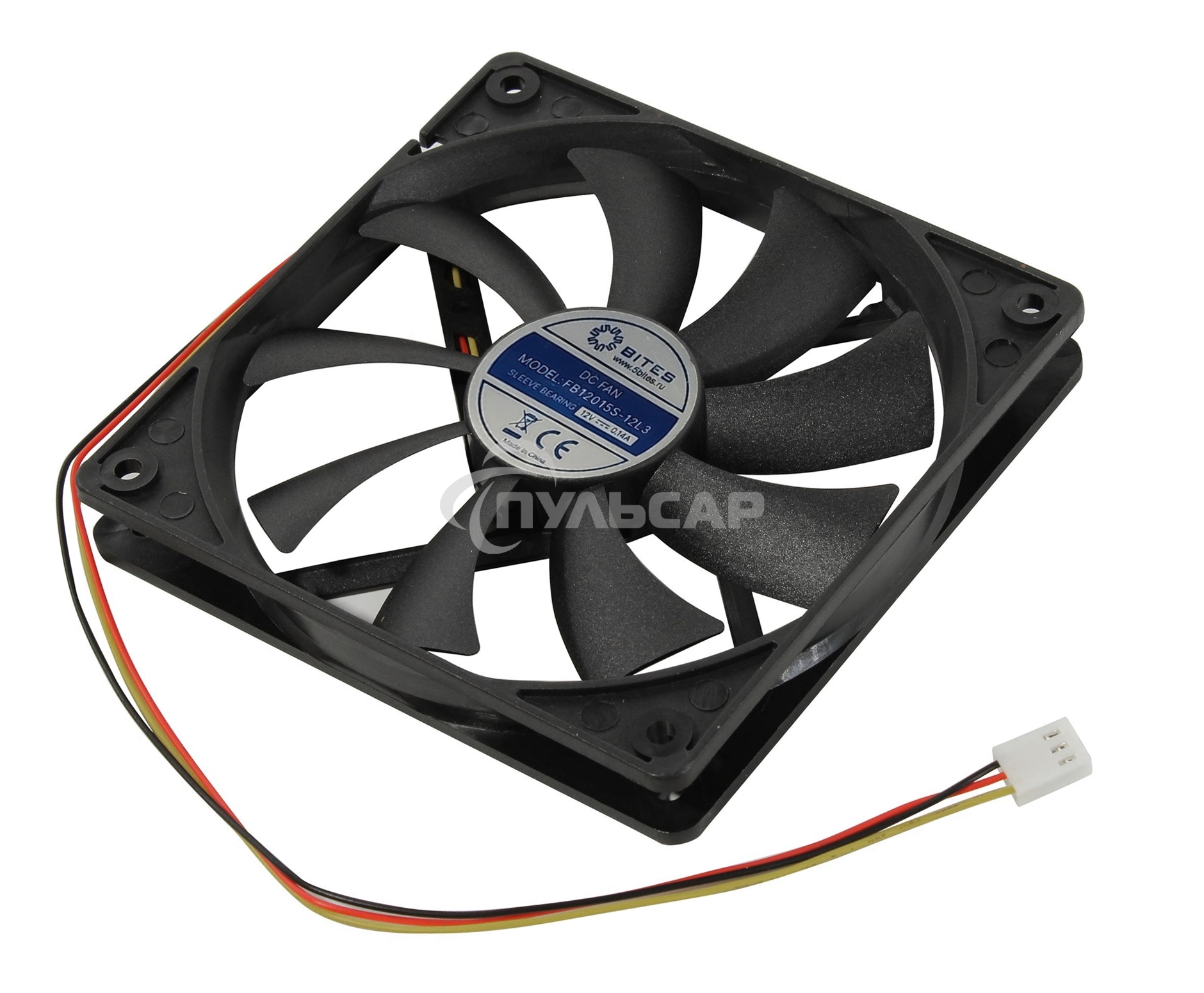 Вентилятор для корпуса 5bites FB12015S-12L3 черный, 120 x 120 x 15 мм, пластик, 1200 об/мин, 27 дБ, 3 pin