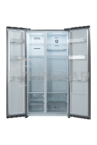 Холодильник Бирюса SBS 541 TGG текстурированное бежевое стекло двухкамерный 343/198 л морозилка слева, NoFrost, Side-by-side