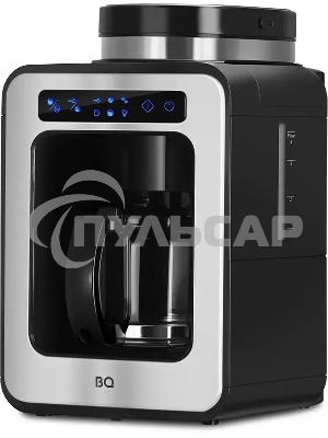 Кофеварка капельная BQ CM7000 черный/стальной, исп. кофе - зерновой/молотый, 0.6 л, 600 Вт
