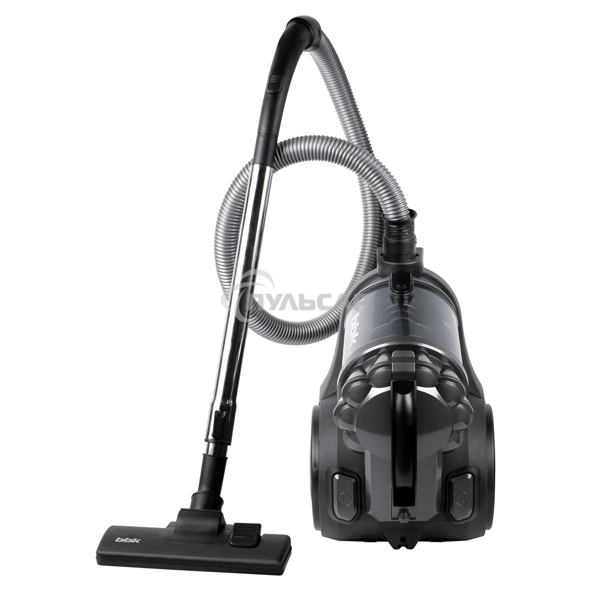 Пылесос BBK BV1505 серый/черный, 350/2000 Вт, уборка сухая, пылесборник контейнер 2 л