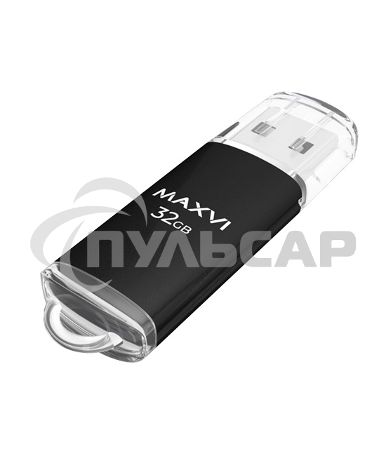 Флешка USB Maxvi MP black (FD32GbUSB20C10MP), 32Gb USB 2.0, R/W 15/5, черный