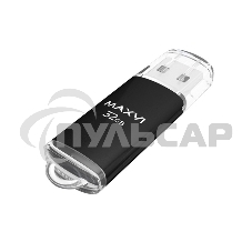Флешка USB Maxvi MP black (FD32GbUSB20C10MP), 32Gb USB 2.0, R/W 15/5, черный