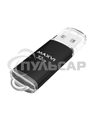 Флешка USB Maxvi MP black (FD32GbUSB20C10MP), 32Gb USB 2.0, R/W 15/5, черный
