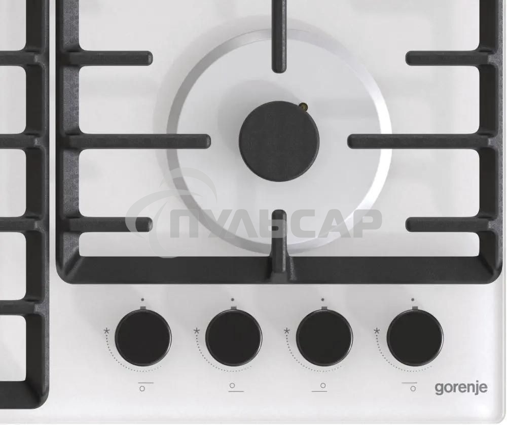 Газовая варочная панель Gorenje GT642SYW, 4 конфорки, закаленное стекло, белый