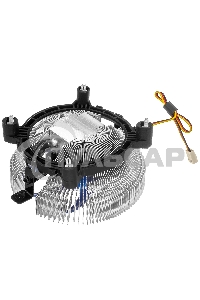 Кулер для процессора Crown CM-90 v2 серебристый/синий, 90 мм, алюминий, 2000 об/мин, 20 дБ, 3 pin, 95 Вт, 57 мм