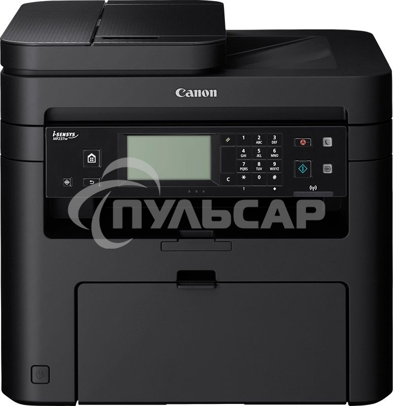 МФУ лазерное Canon i-Sensys MF237W (1418C105/1418C121/1418C122/1418C169/1418C161/1418C113/1418С030/1418C031), A4, ч/б, печ. до 23 стр/мин., 1200 x 1200 dpi (печать) 600x600dpi (скан.), USB, RJ-45, Wi-Fi