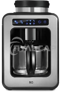 Кофеварка капельная BQ CM7000 черный/стальной, исп. кофе - зерновой/молотый, 0.6 л, 600 Вт