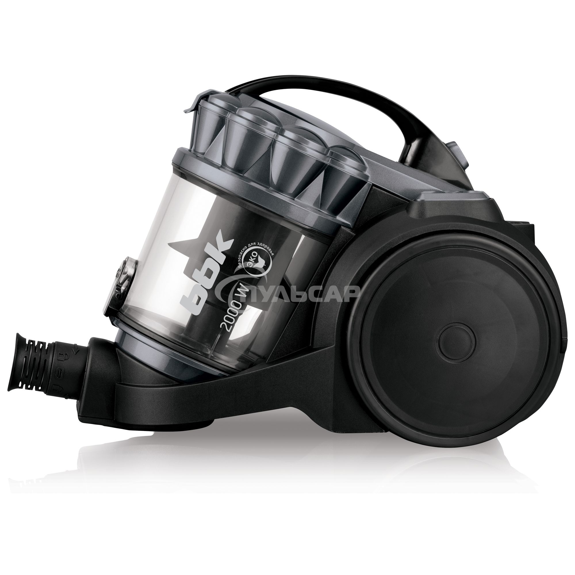 Пылесос BBK BV1505 серый/черный, 350/2000 Вт, уборка сухая, пылесборник контейнер 2 л