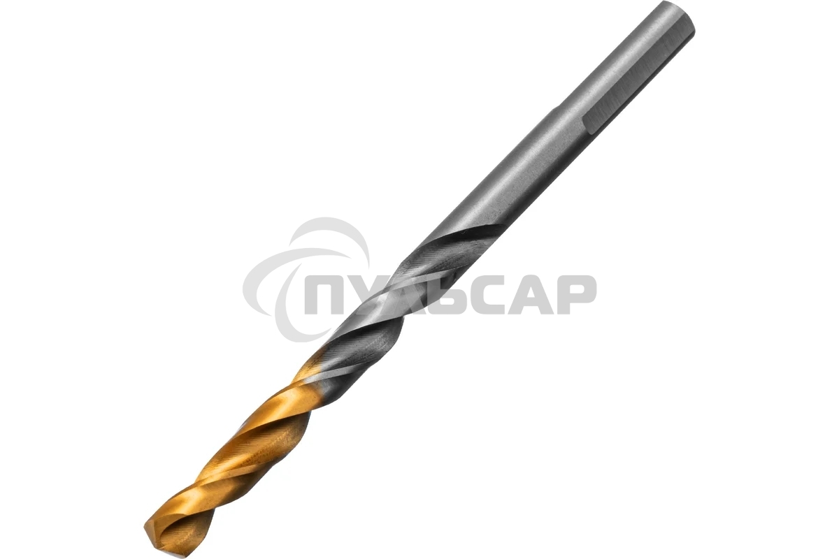 Сверло спиральное по металлу Denzel 6 x 93мм, Р6М5, Golden Tip