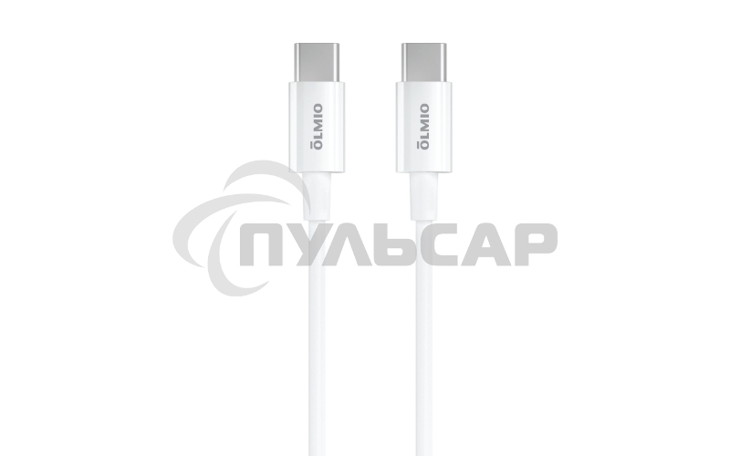 Кабель OLMIO PD, Type-C - Type-C, 1м, 60W, 3А, белый