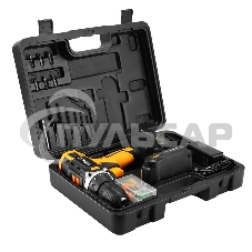 Аккумуляторная дрель-шуруповерт DEKO Sharker 16V в кейсе + набор 63 инструмента для дома, 16В, 2х1.5Ач