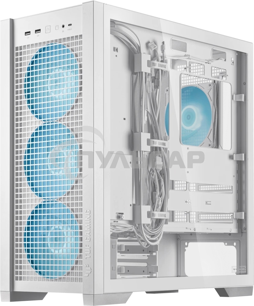 Компьютерный корпус ASUS TUF GAMING GT302 TG ARGB белый/ GT302/ARGB FANS/WHT (90DC00I3-B19000)
