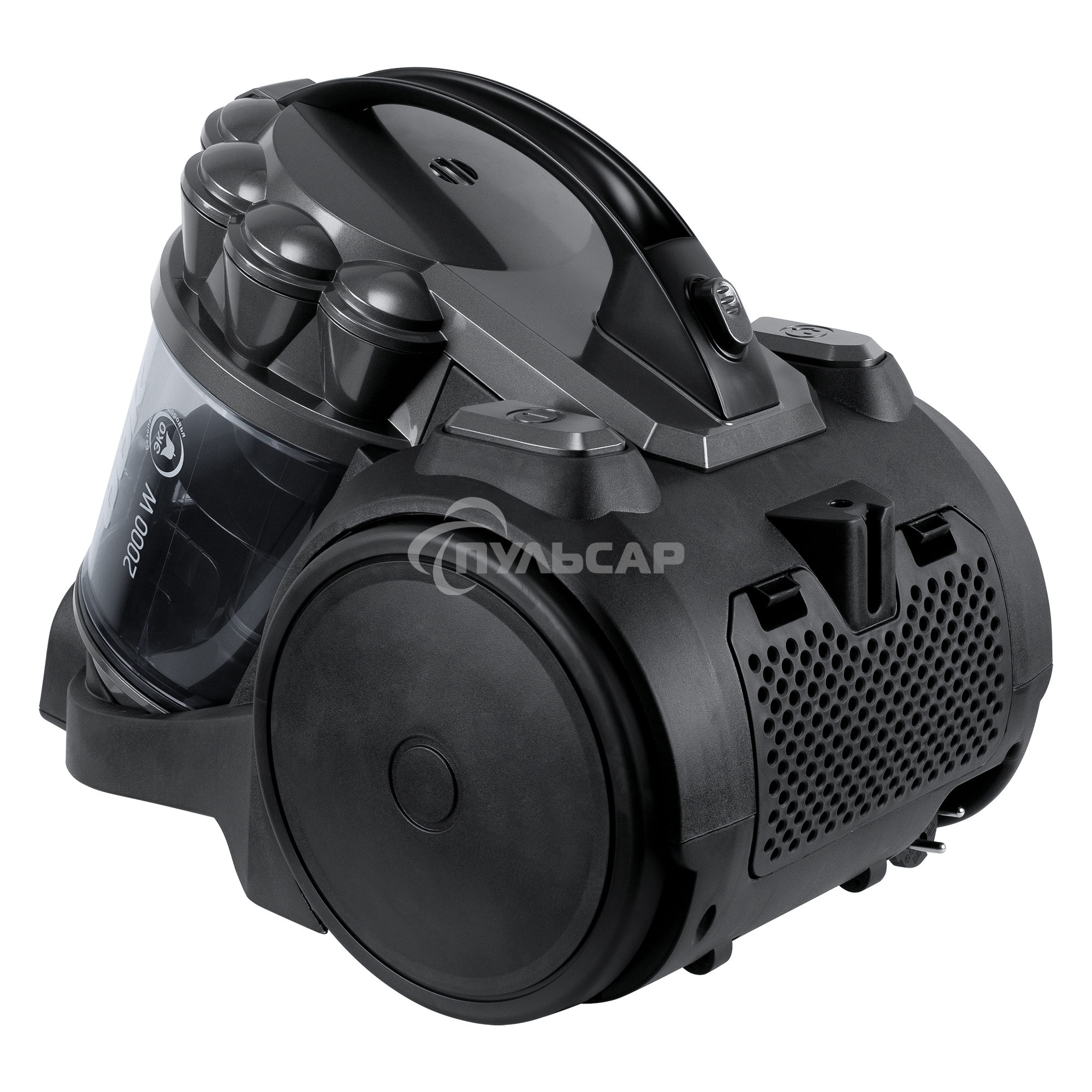 Пылесос BBK BV1505 серый/черный, 350/2000 Вт, уборка сухая, пылесборник контейнер 2 л