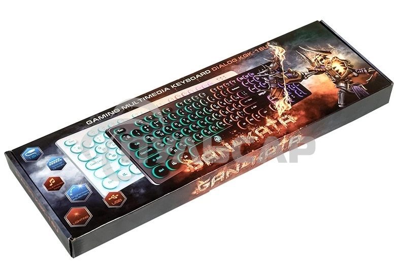 Клавиатура проводная Dialog Gan-Kata KGK-16U BLACK - игровая с RGb-подсветкой, USB, черная