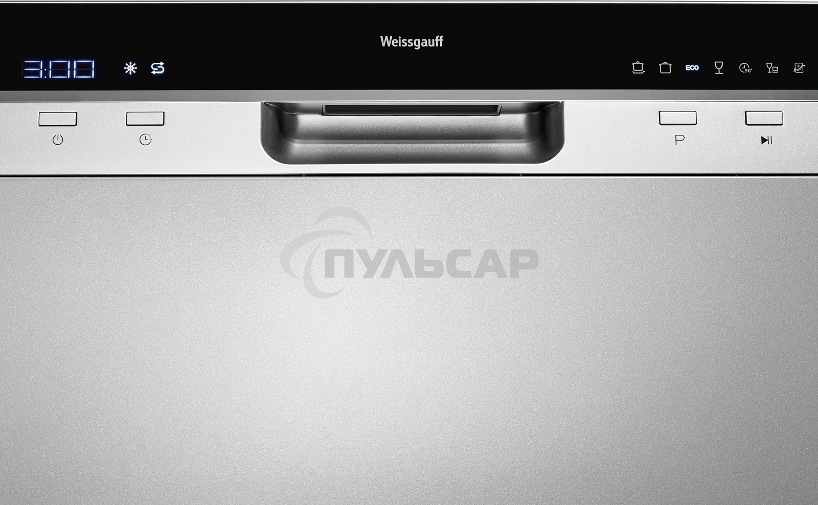 Посудомоечная машина Weissgauff TDW 4017 DS, серебристый/черный, 55 см, 6 компл., 49 дБ, класс A+