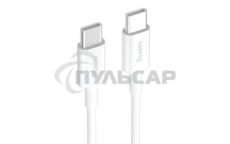 Кабель OLMIO PD, Type-C - Type-C, 1м, 60W, 3А, белый