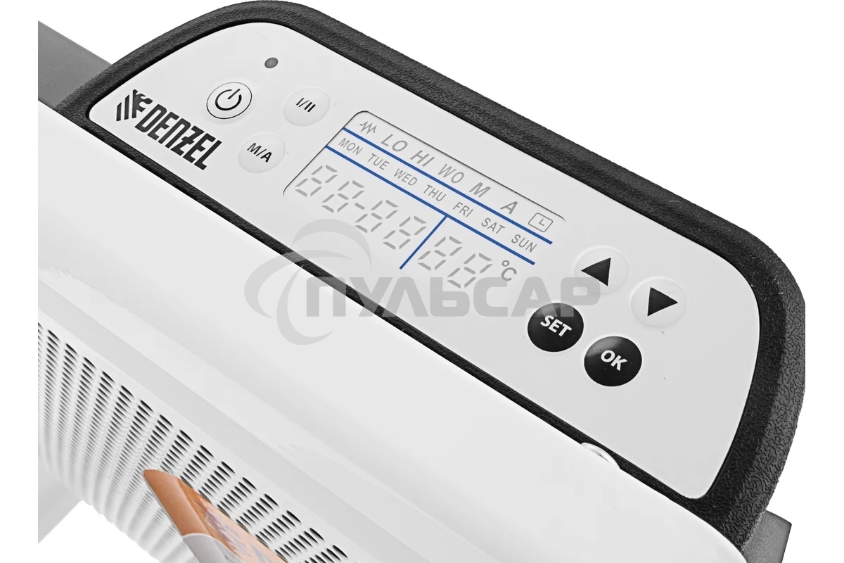 Конвектор гибридный Denzel HybridX-1000 белый, 1000 Вт, 20 м2, термостат, дисплей