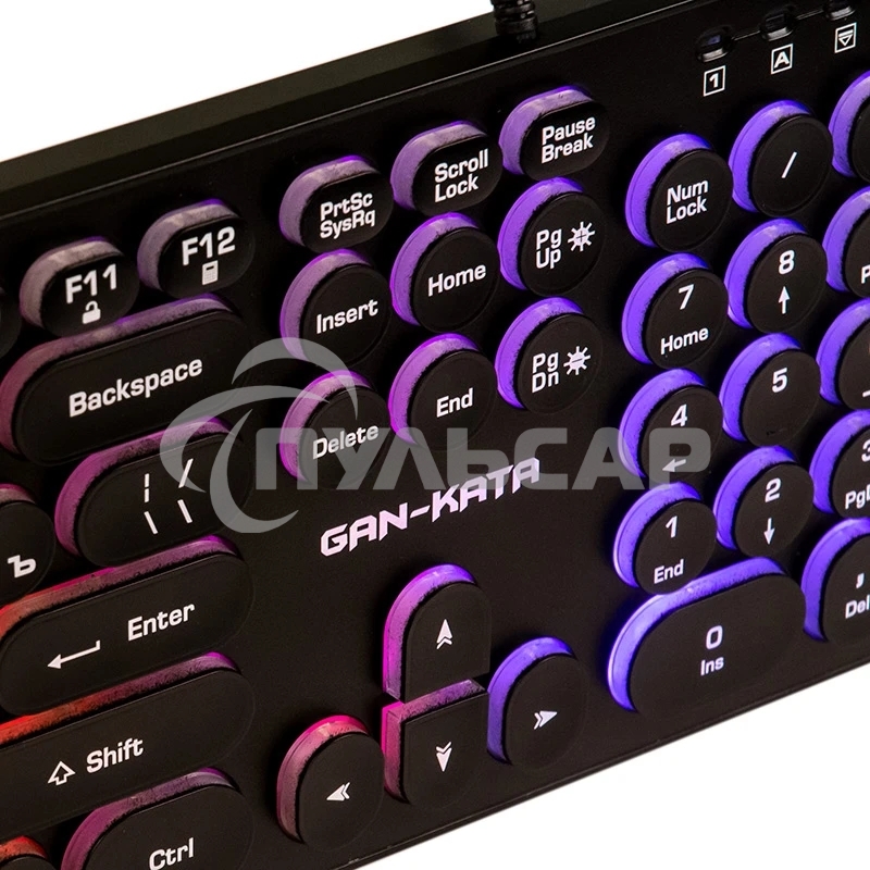 Клавиатура проводная Dialog Gan-Kata KGK-16U BLACK - игровая с RGb-подсветкой, USB, черная