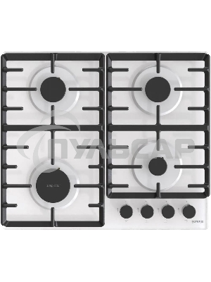 Газовая варочная панель Gorenje GT642SYW, 4 конфорки, закаленное стекло, белый