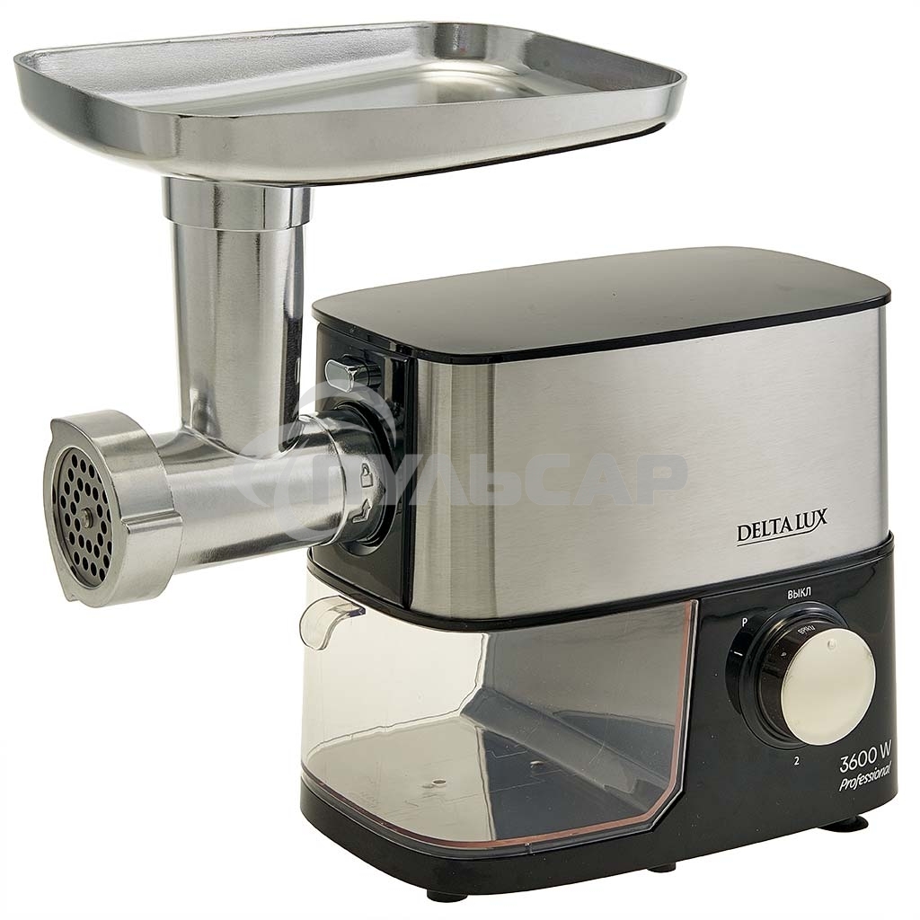 Мясорубка электрическая DELTA LUX DE-602MS черная нерж, НАСАДКА ДЛЯ ТОМАТА, 3600Вт (4)