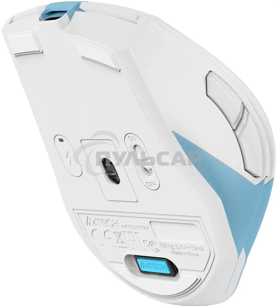 Мышь беспроводная A4Tech Fstyler FG45CS Air2 голубой/белый, 2000 dpi, радиоканал, USB, кнопки - 7