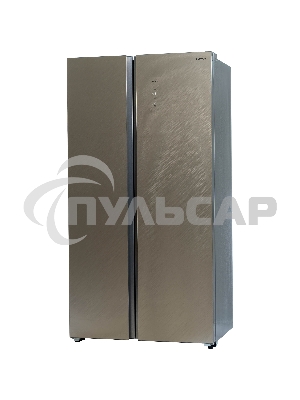 Холодильник Бирюса SBS 541 TGG текстурированное бежевое стекло двухкамерный 343/198 л морозилка слева, NoFrost, Side-by-side