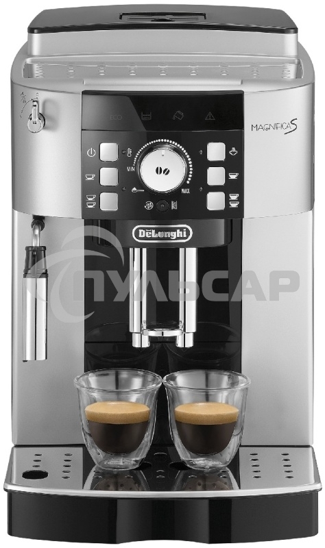 Кофемашина автоматическая DeLonghi ECAM 21.117.SB серебристый/черный, исп. кофе - зерновой/молотый, 1.8 л, 1450 Вт, 15 бар