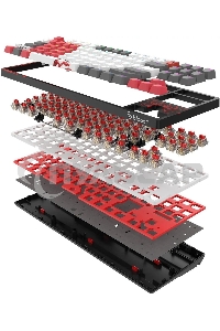 Клавиатура беспроводная A4Tech Bloody WS87 Naraka USB, Bluetooth/Радиоканал черный/красный