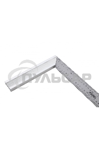 Угольник стальной, нержавеющая сталь, градуировка, алюминиевое основание, 400 мм Denzel