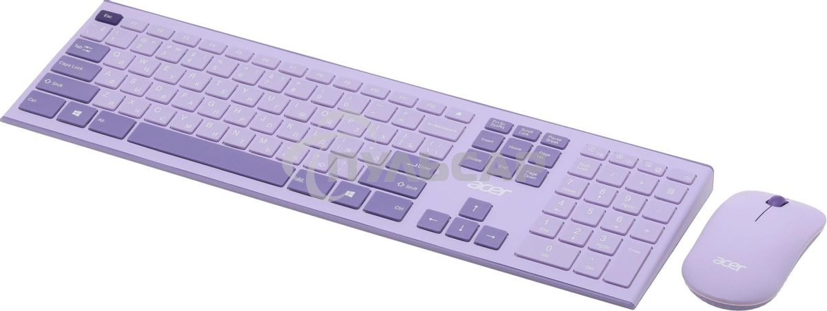 Комплект клавиатура + мышь Acer OCC205 беспроводной USB, 1200 dpi, фиолетовый