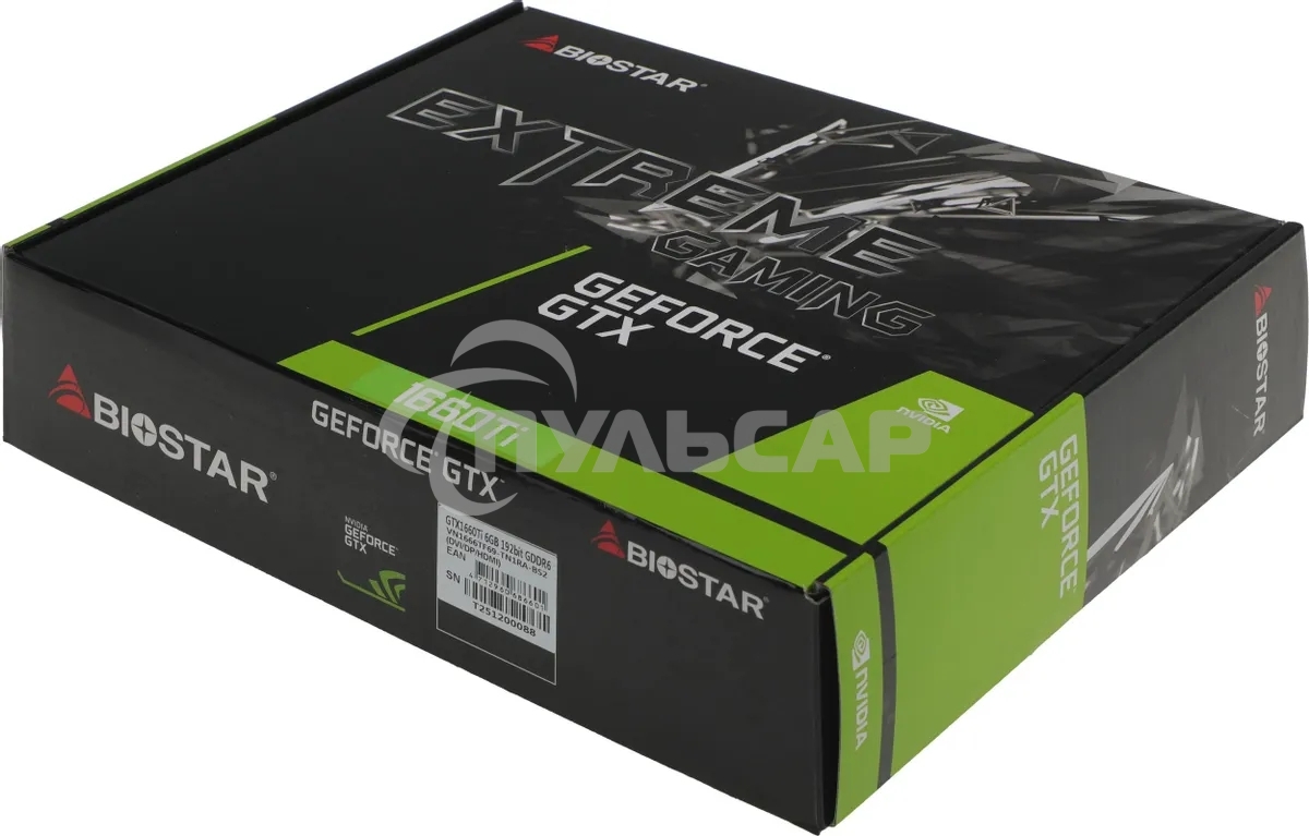 Видеокарта Biostar VN1666TF69 GTX 1660Ti 6G 192 bit GDDR6 1500/1200 DVIx1 HDMIx1 DPx1 HDCP Ret