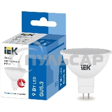 Лампа светодиодная IEK LLE-MR16-9-230-65-GU5 MR16 софит 9Вт 230В 6500К GU5.3